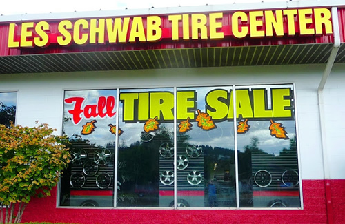 Window Painting at Les Schwabs